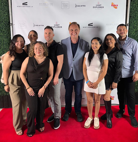 Group photo of Asm. Zbur and members of NewFilmmakers LA