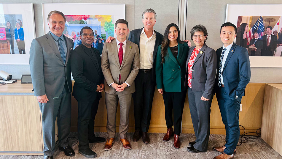 Members of the CA Legislative LGBTQ Caucus with Gov. Newsom 