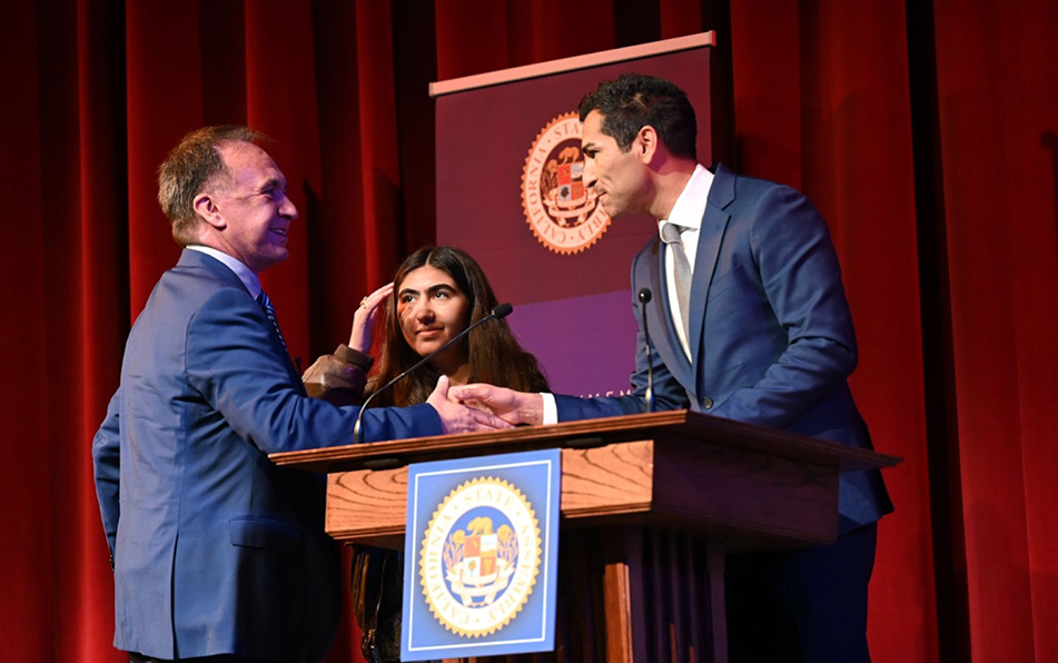 Asm. Zbur shaking hands with Speaker-Designate Rivas