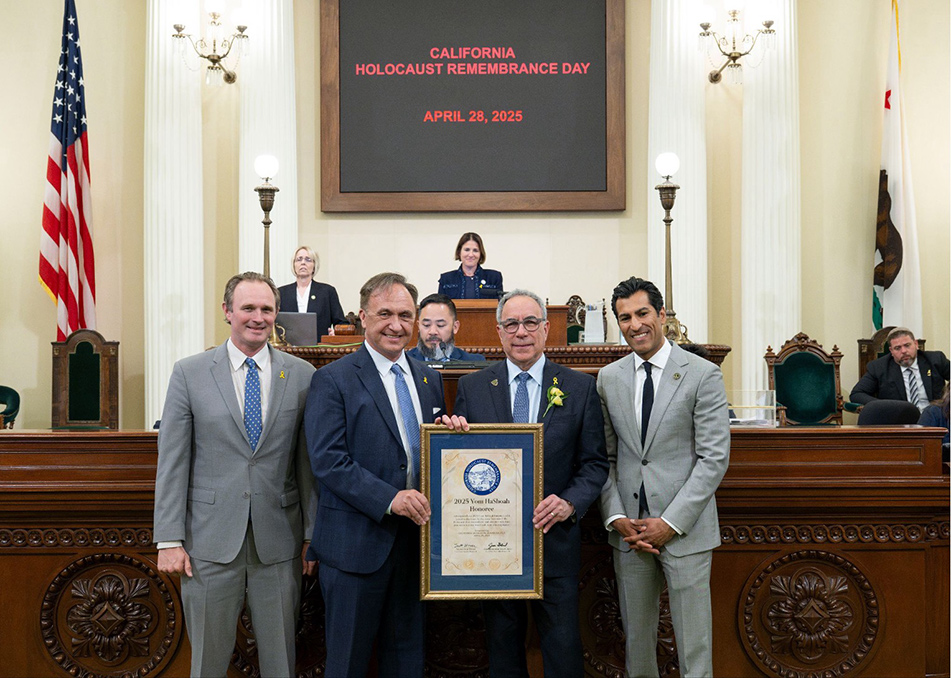 Mr. Friedman being awarded by Asm. Zbur and Speaker Rivas