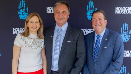 Asm. Zbur with Holocaust Museum LA CEO Beth Kean (left) and Regional Director of ADL, Los Angeles Jeffrey Abrams (right)
