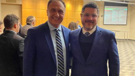 Asm. Zbur with Rabbi Noah Farkas, President and CEO of the Jewish Federation of Los Angeles