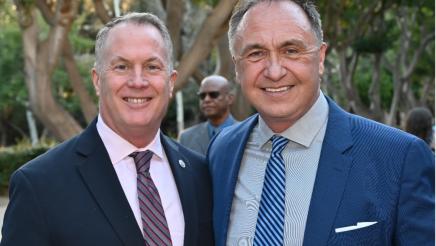 Los Angeles County Assessor Jeff Prang standing with Asm. Zbur