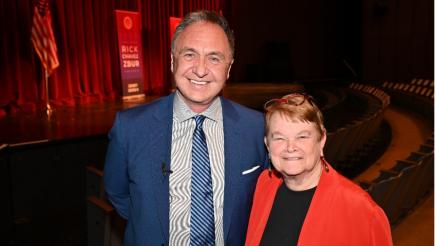 Sheila Kuehl, former Los Angeles County Supervisor and first openly gay person elected to the California Legislature, standing next to Asm. Zbur
