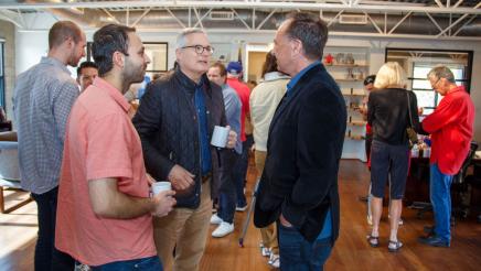 Asm. Zbur in conversing with two constituents