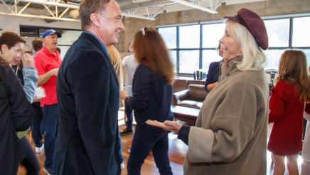 Asm. Zbur in conversation with constituent