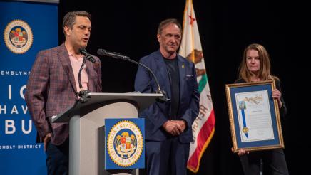 Founding Executive Director Brad Spears accepts the AD51 Nonprofit of the Year Award on behalf of the Williams Institute.