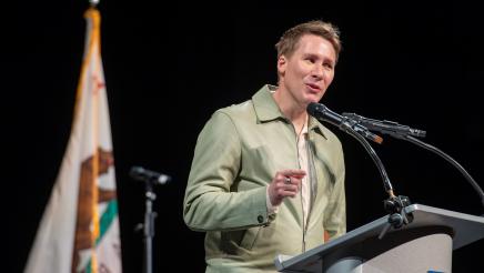 Dustin Lance Black receives the AD51 Community Excellence Award for LGBTQ+ Inclusion and Visibility.