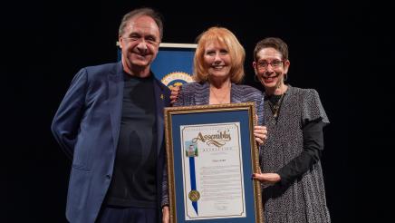 Lillian Raffel receives the AD51 Woman of the Year Award (seen with 2023 Woman of the Year Awardee Abbe Land).