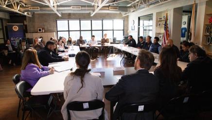 Wide view of roundtable participants